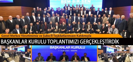 Genel Merkez Yönetimimiz ve Şube/İl Teşkilatlarımızın Katılımıyla Başkanlar Kurulu Toplantımızı Gerçekleştirdi