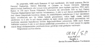BEM-BİR-SEN’İN ÇABALARI SONUÇ VERMEYE DEVAM EDİYOR… DEVLET PERSONEL BAŞKANLIĞI